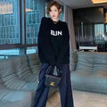 Olive Green Women's Loose Round Neck Knitted Sweater
