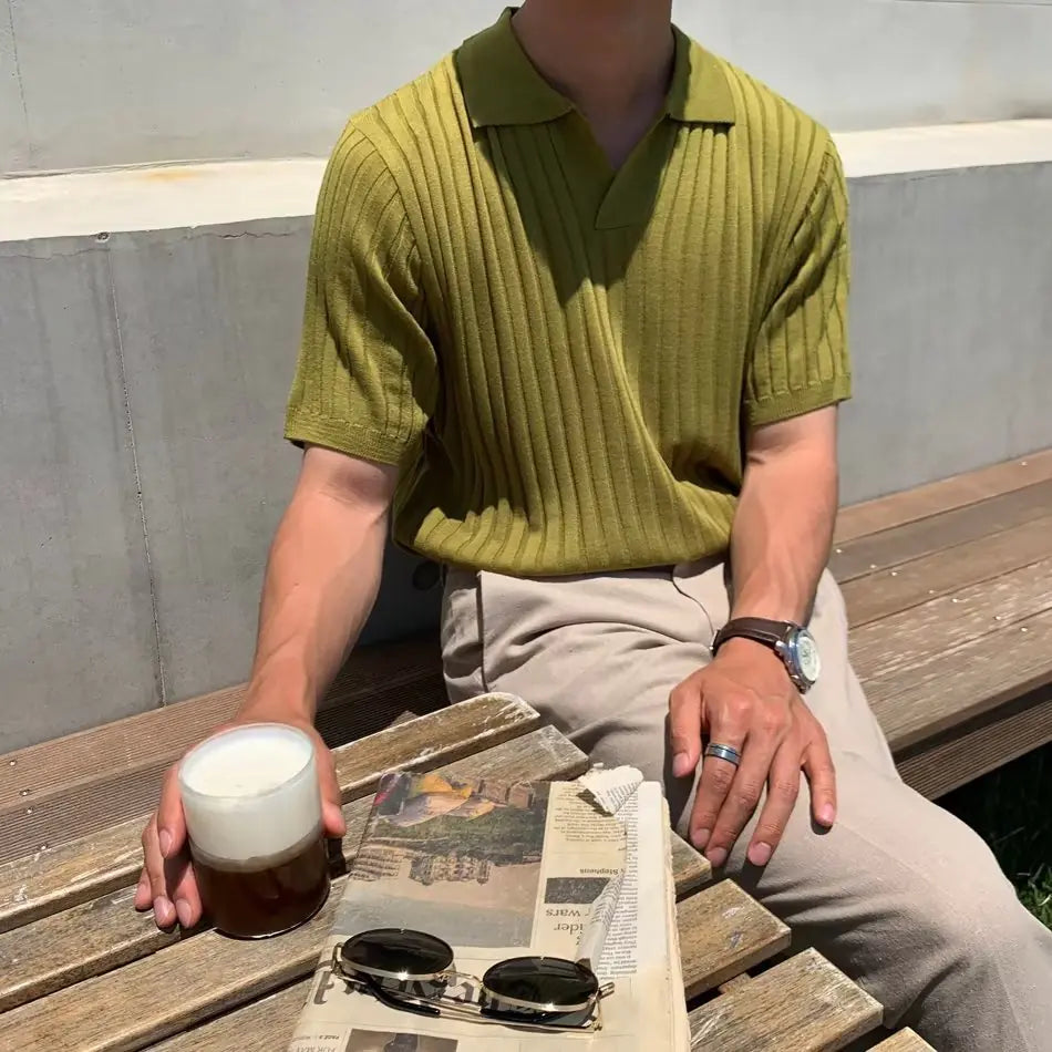 Japanese Style Trendy Men's Polo Shirt (Short Sleeve)