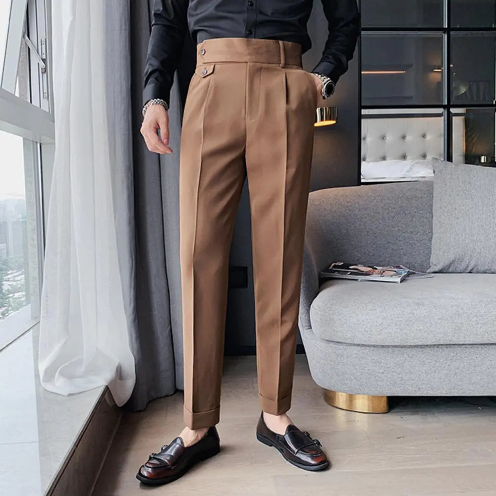Trendy High Waist Washable Business Suit Pants