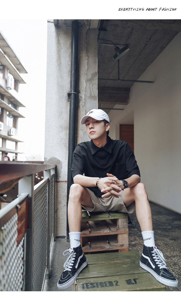 Trendy Loose Fit Polo T-Shirt in Street Style