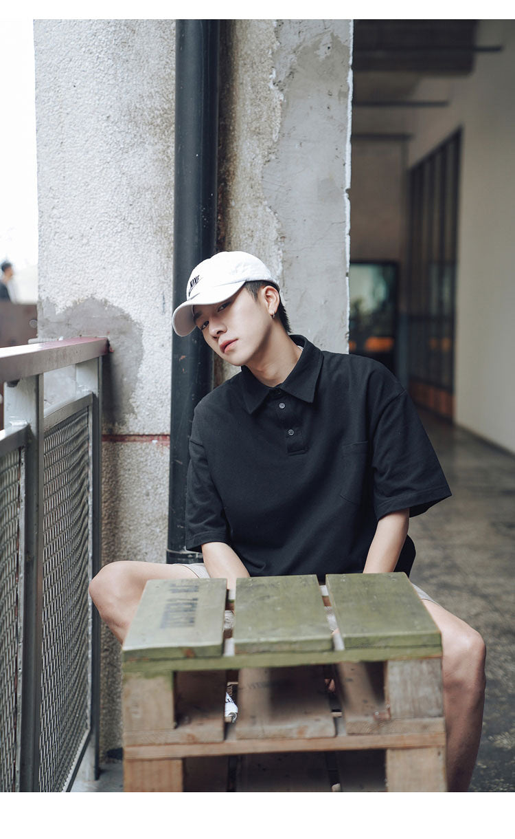 Trendy Loose Fit Polo T-Shirt in Street Style
