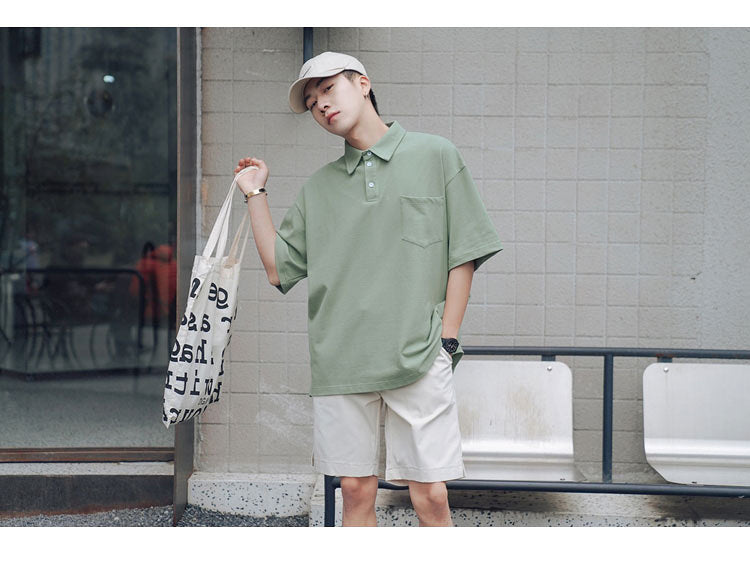 Trendy Loose Fit Polo T-Shirt in Street Style