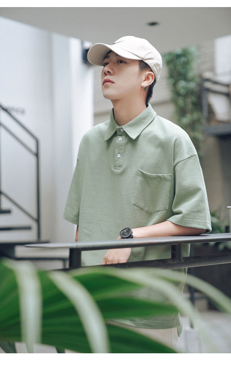 Trendy Loose Fit Polo T-Shirt in Street Style