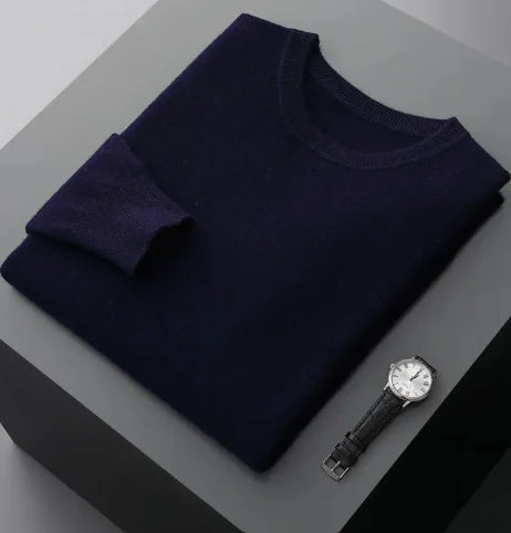 Men's Round Neck Pure Cashmere Sweater