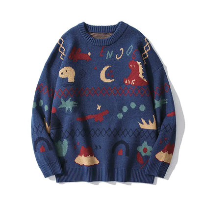 Japanese Retro Cartoon Sweater for Couples (2020 Fall)