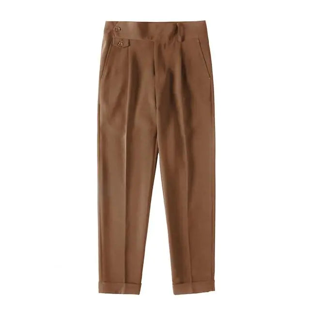 Trendy High Waist Washable Business Suit Pants