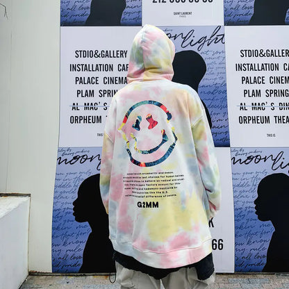 Tie-Dye Smiley Face Hoodies for Couples (Men's)