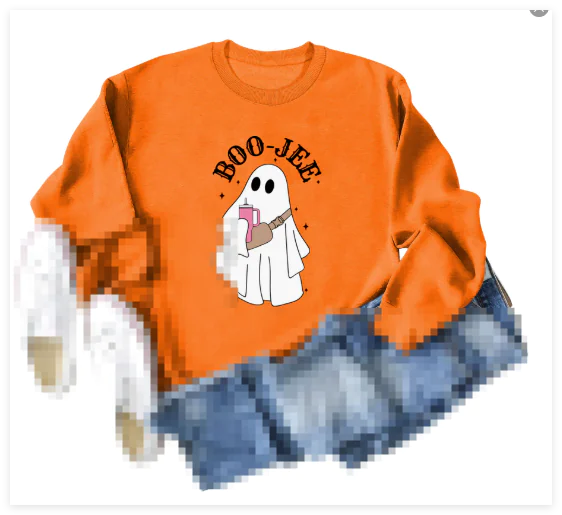 Halloween Pumpkin Head Sweater Women's Loose Round Neck Pullover