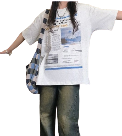 Monogram Print T-Shirts for Men and Women, Vintage Style