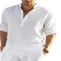 2023 Men's Casual Long Sleeve Cotton Linen Shirt