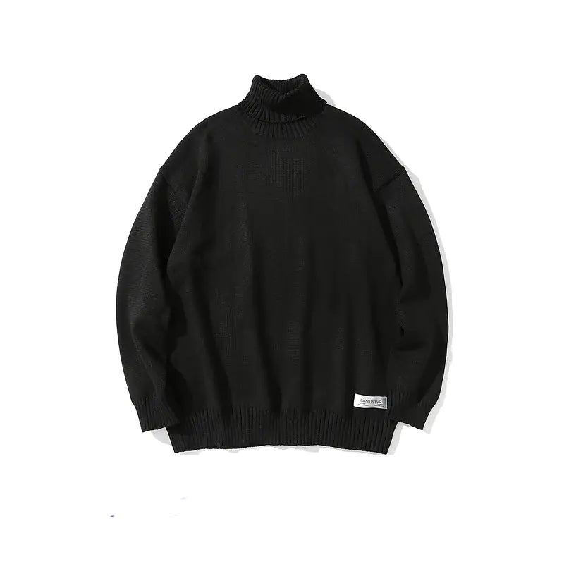 Japanese Retro High Neck Sweater for Men