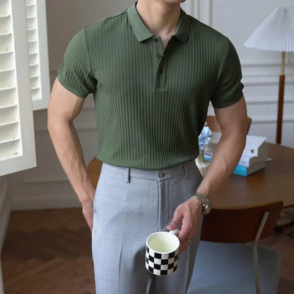2023 Men's Slim Fit Short Sleeve Polo Shirt - White
