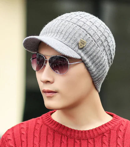 Autumn Winter Thick Knit Beanie for Men and Women