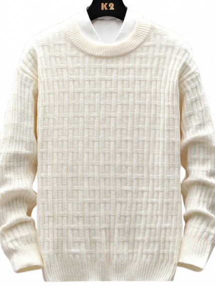 Men's Loose Knit Crew Neck Sweater for Winter