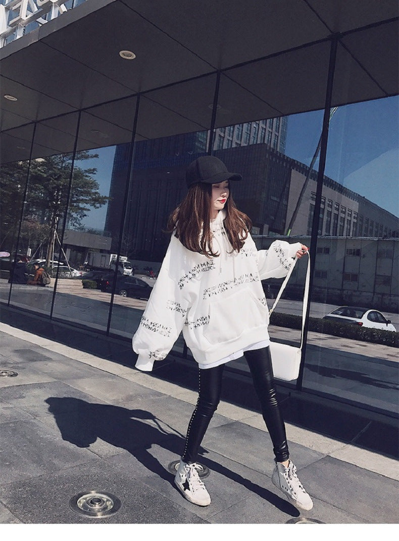 Korean Mid-Length Women's Hooded Sweater