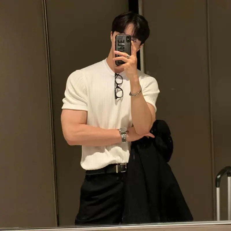 Korean Style Loose Short-Sleeved Men's T-Shirt