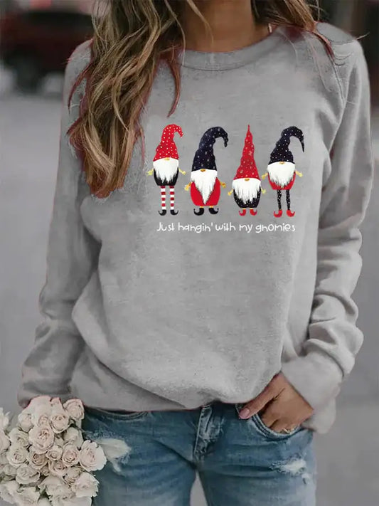 Letter Printed Crew Neck Sweatshirt