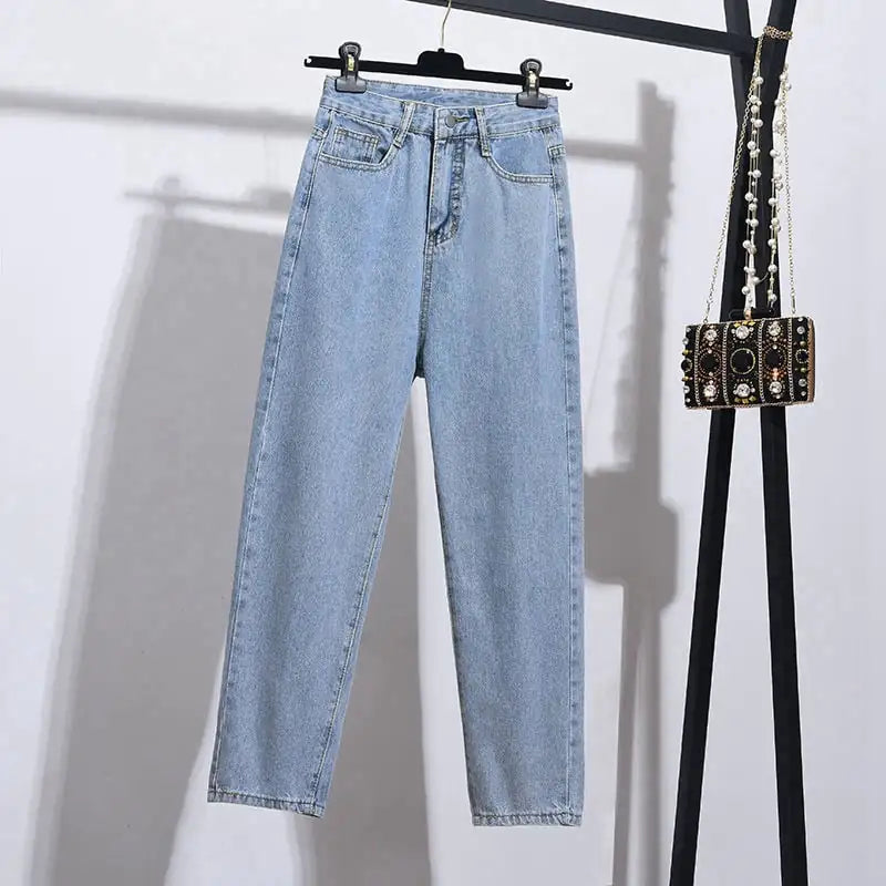 High-Waist Straight-Leg Cropped Jeans for Women