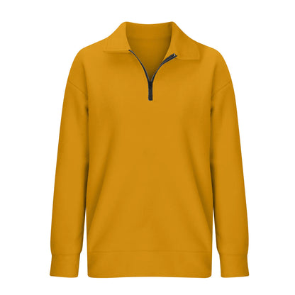 Plus Size Oversized Half Zip Pullover Sweatshirt