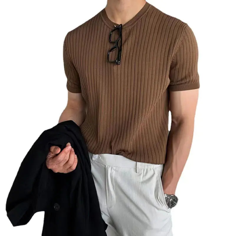 Korean Style Loose Short-Sleeved Men's T-Shirt