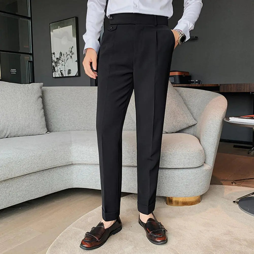 Trendy High Waist Washable Business Suit Pants