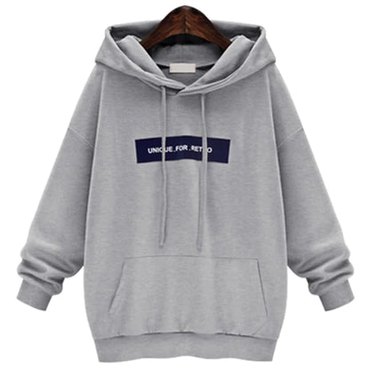 Loose Fit Plus Fleece Hooded Sweater for Students
