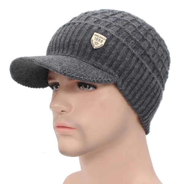 Autumn Winter Thick Knit Beanie for Men and Women