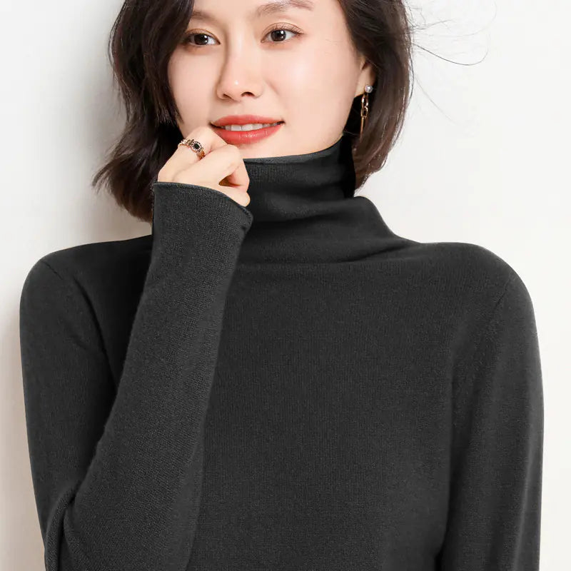 Cashmere Turtleneck Sweater for Women Fall