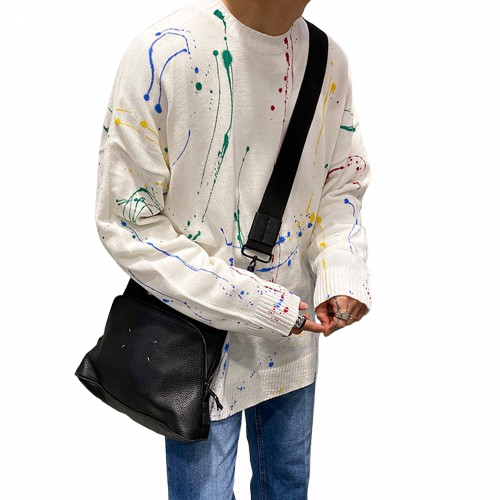 Graffiti Sweater with Loose Trendy Design