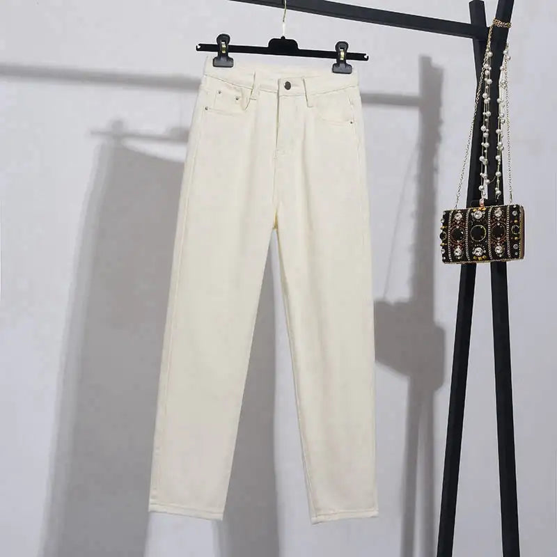 High-Waist Straight-Leg Cropped Jeans for Women