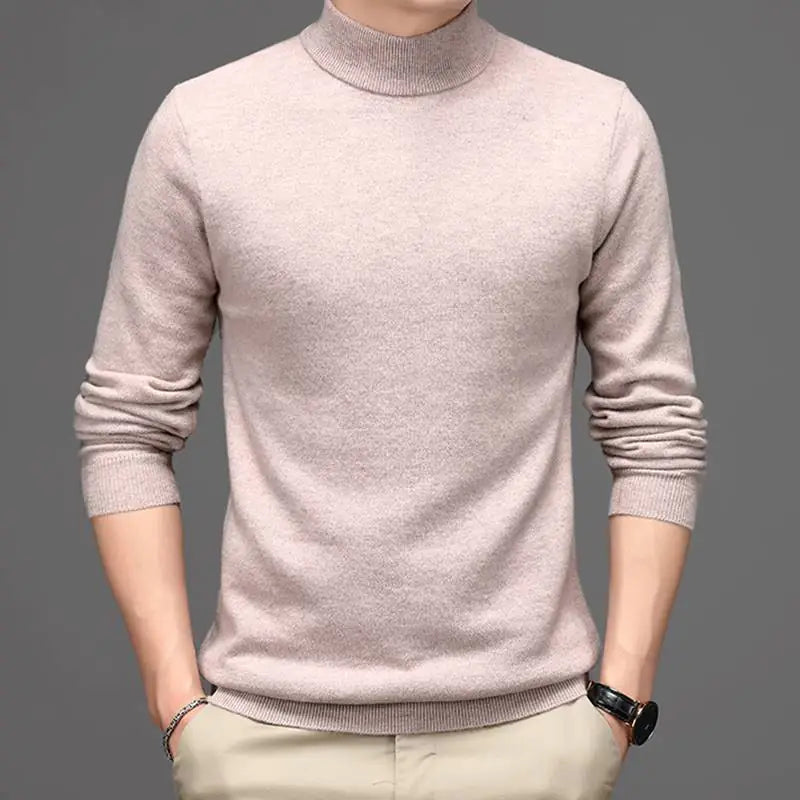 Men's High Neck Thickened Pure Cashmere Sweater