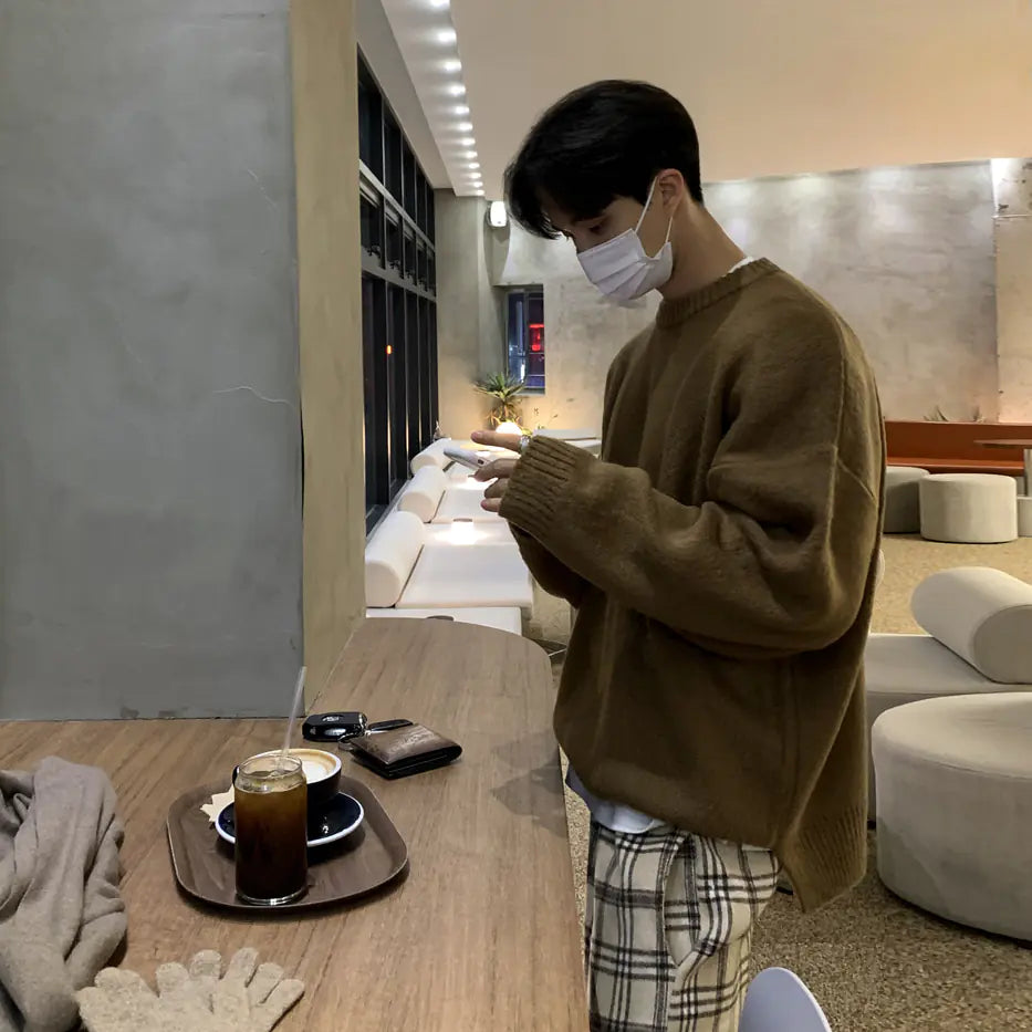 Korean Thick Mohair Knitted Sweater for Autumn/Winter