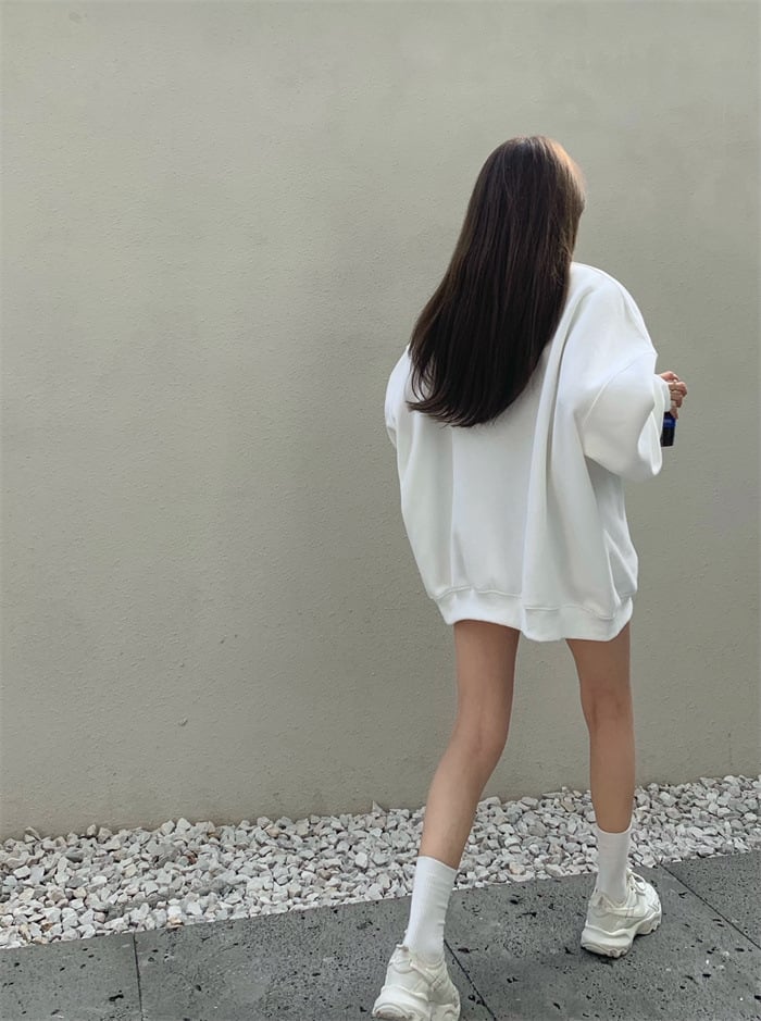 Loose Round Neck Printed Women's Sweater