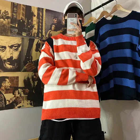 Men's Loose Round Neck Sweater for Autumn & Winter