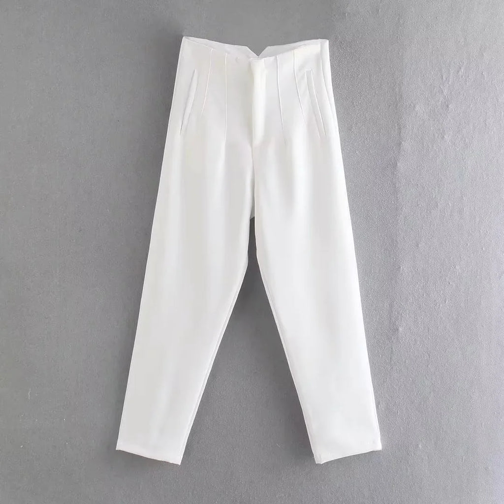 Basic Pleated Formal Pants for Women