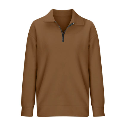 Plus Size Oversized Half Zip Pullover Sweatshirt