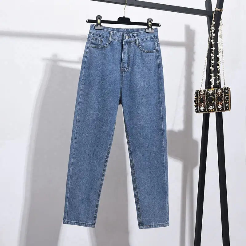 High-Waist Straight-Leg Cropped Jeans for Women