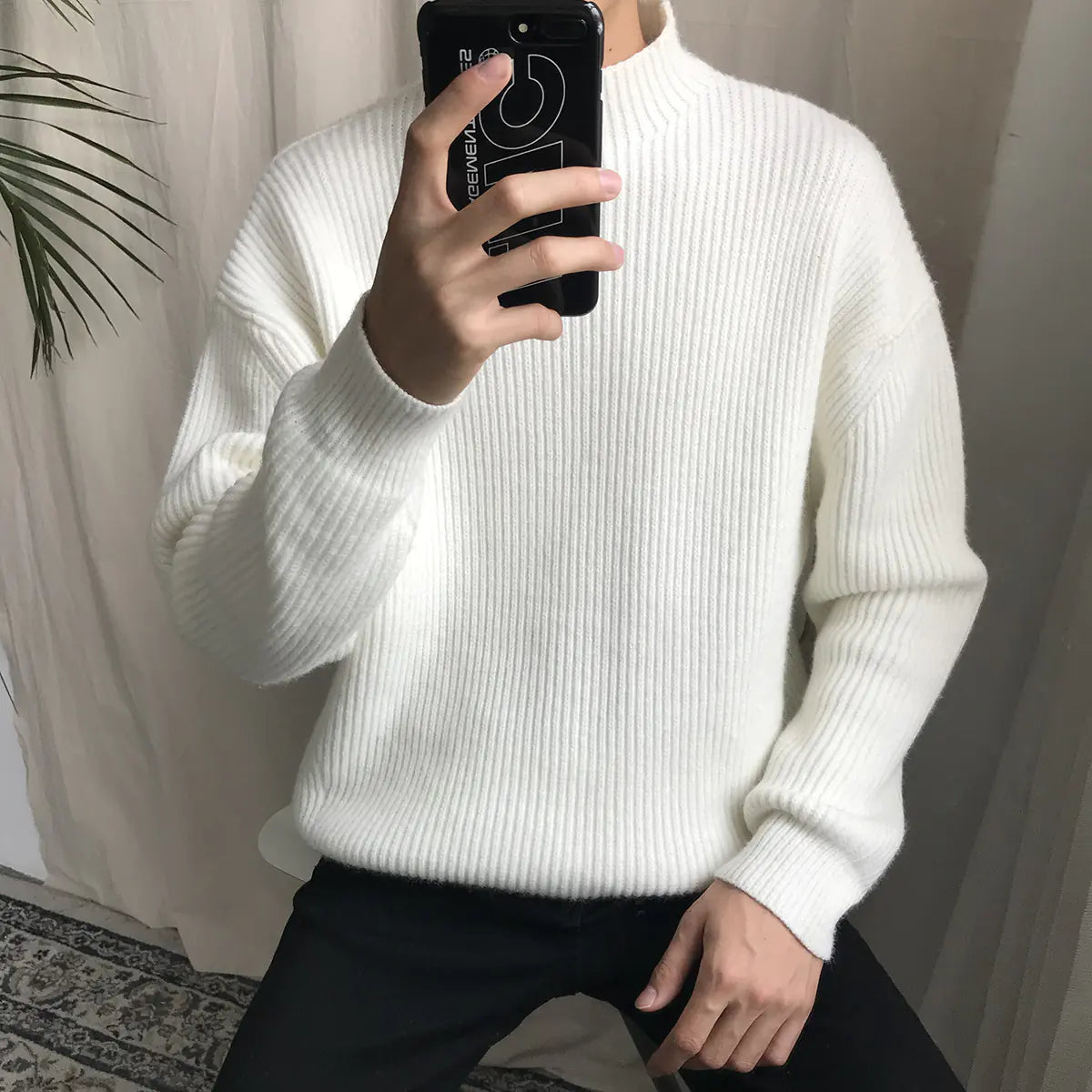 Men's Half Turtleneck Knit Sweater