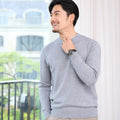 Men's Korean Style Round Neck Knit Sweater (Autumn/Winter)