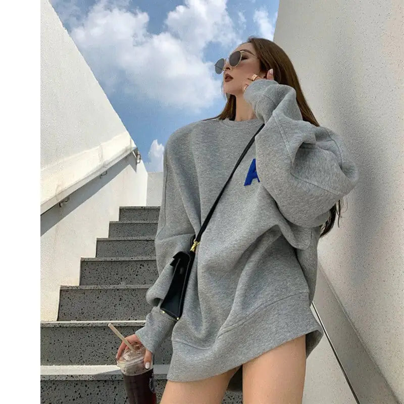 Casual Women's Loose Round Neck Pullover Sweater