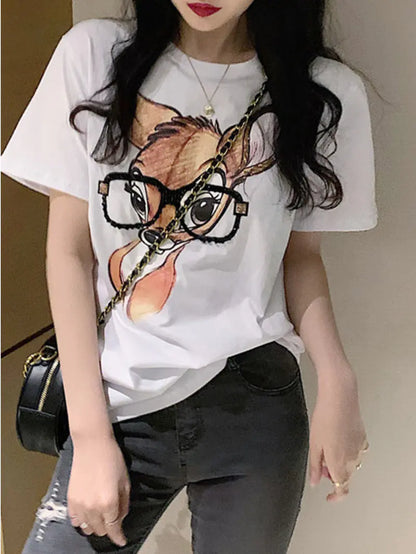 Korean Style Loose Casual Summer T-Shirt for Women