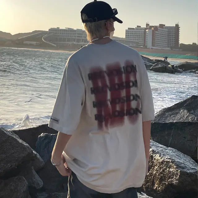 Trendy Loose Fit Cotton Letter Print T-Shirt for All