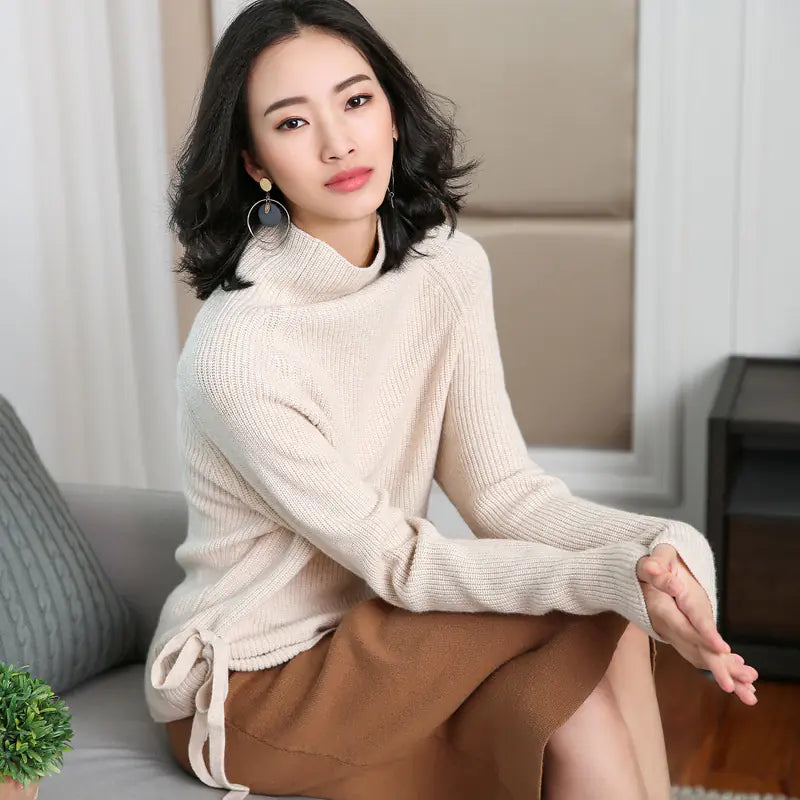 2017 Women's Oversized Turtleneck Cashmere Sweater