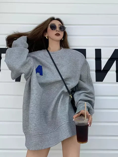 Casual Women's Loose Round Neck Pullover Sweater