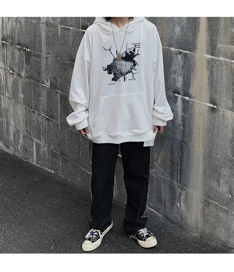 Oversized Retro Korean Hip Hop Sweatshirt in Cotton