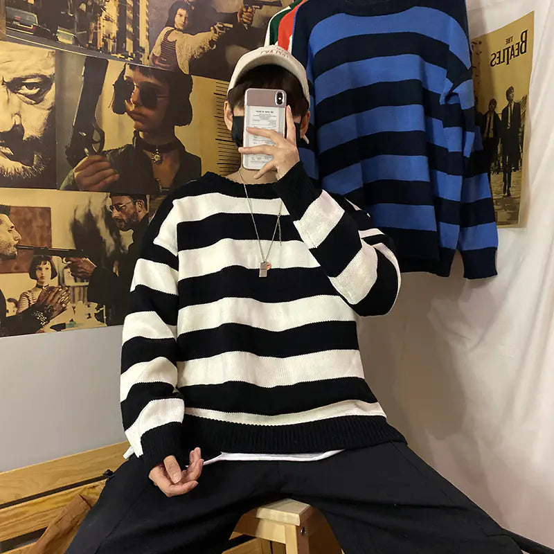 Men's Loose Round Neck Sweater for Autumn & Winter