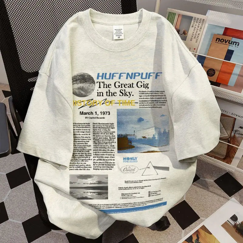 Monogram Print T-Shirts for Men and Women, Vintage Style