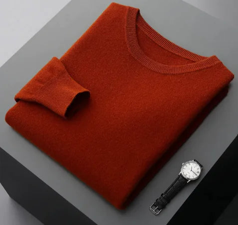 Men's Round Neck Pure Cashmere Sweater