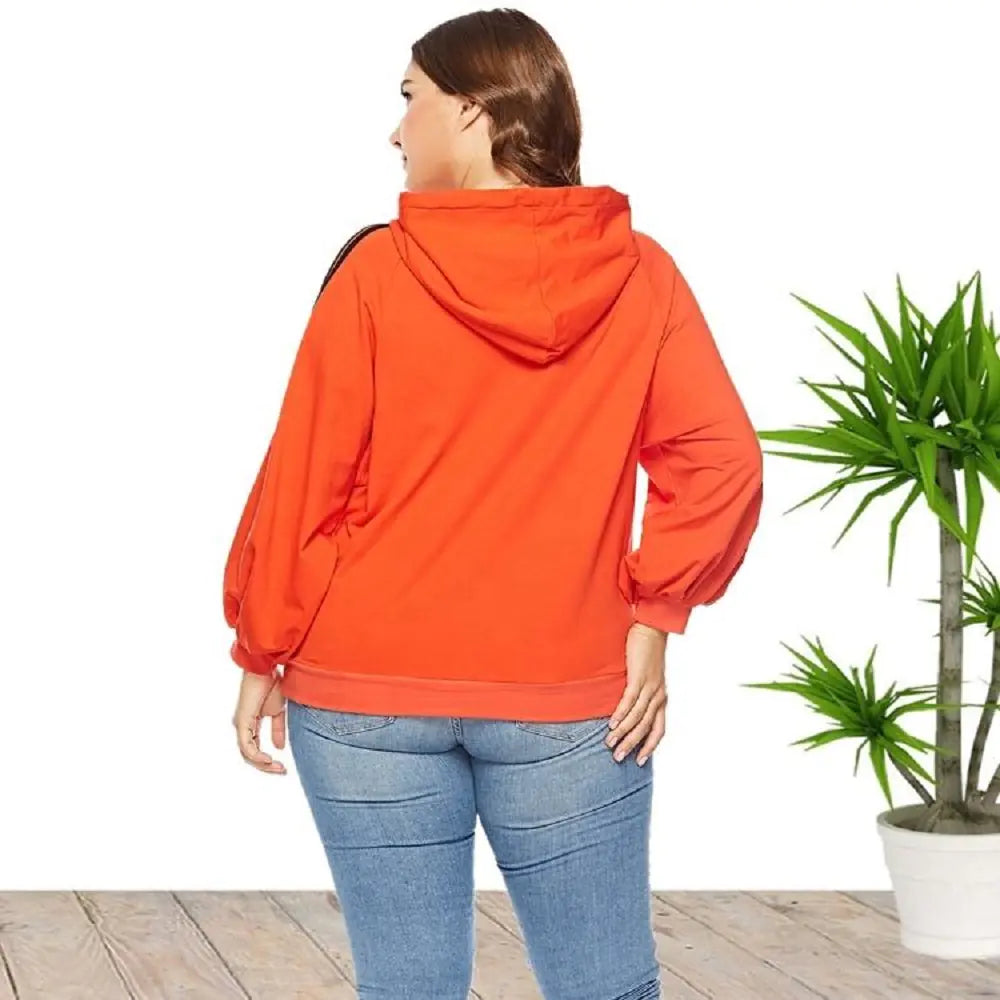 Plus Size Women's Hooded Pullover Sweatshirt