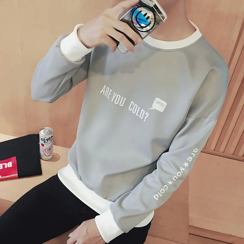 White Long Sleeve Crew Neck Sweatshirt